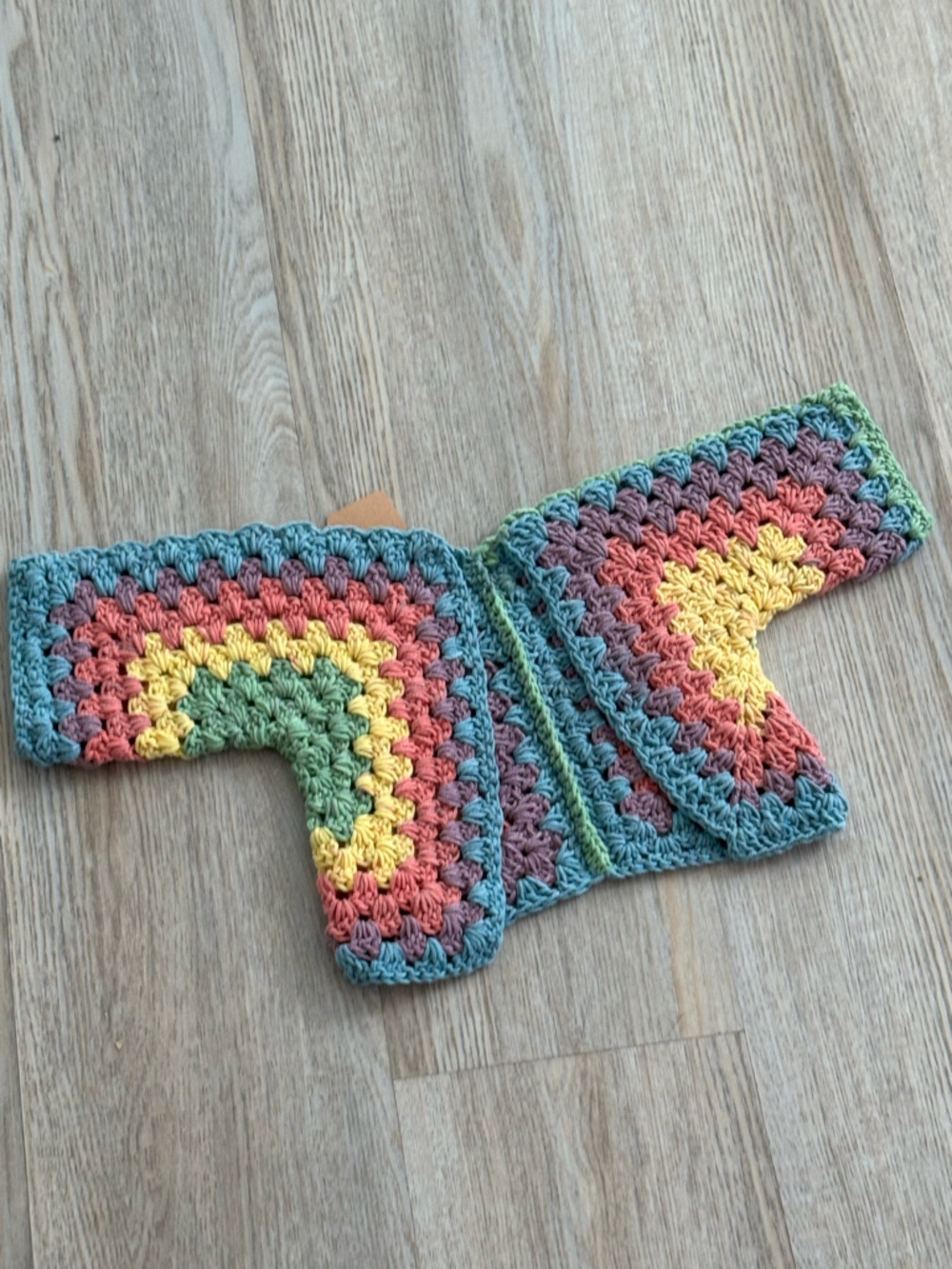 Handmade Kids Toddler Baby Crochet Cotton Cardigan Rainbow Shrug - Picture 4 of 4